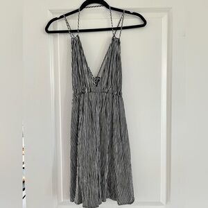 Black and White Striped Mini Dress